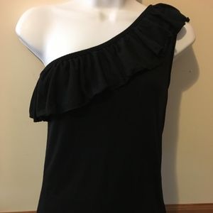 Black one shoulder top